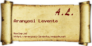 Aranyosi Levente névjegykártya