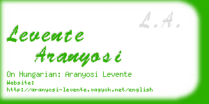 levente aranyosi business card
